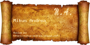 Mikus Andrea névjegykártya